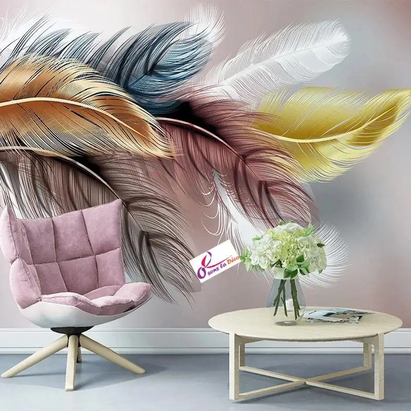 

beibehang papel de parede Modern Large Wall Mural Peacock Feather Wallpaper Chinese Murals Solid Vinyl 3D Relief For Living room