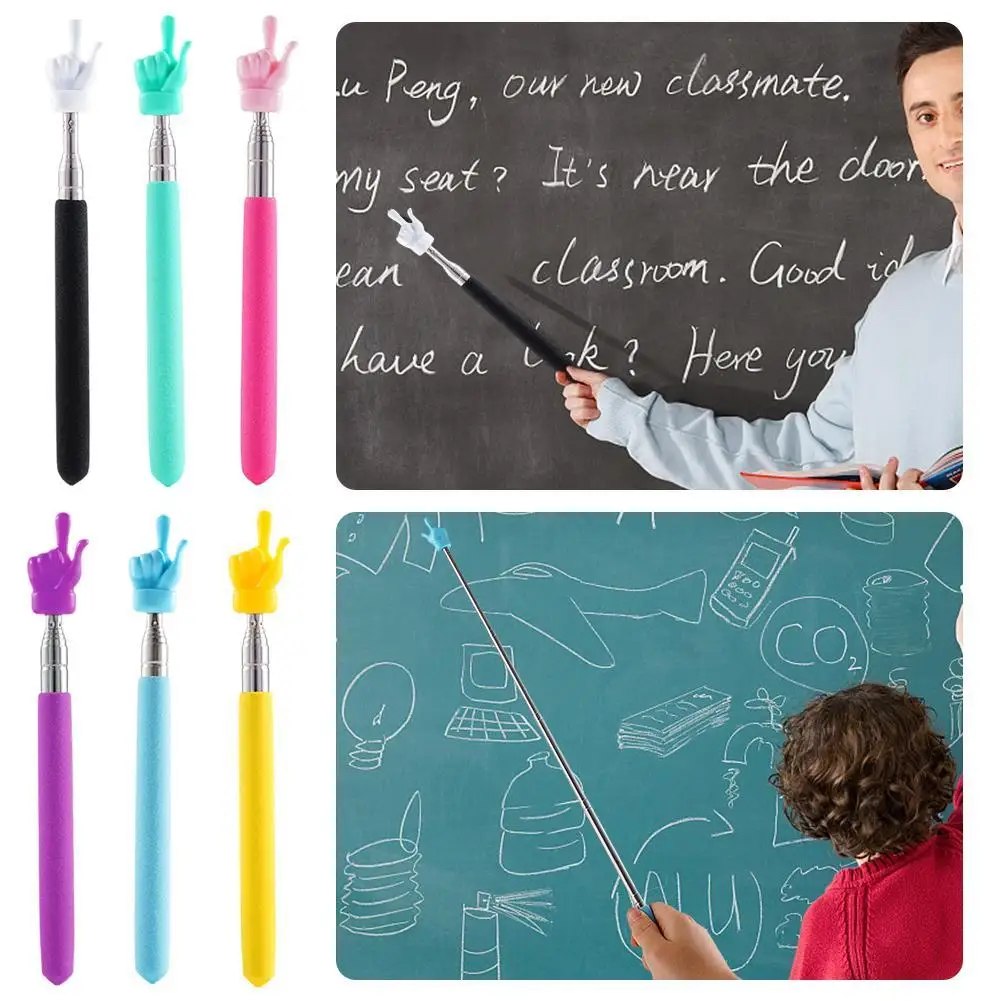 Einziehbare Lehrer Zeiger Finger Design Edelstahl Teleskop Schule Unterricht Zeiger Stick Lehrer Lieferungen für Klassen zimmer