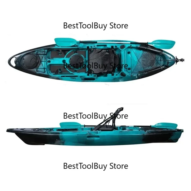 

First Level Sit on Top Fishing Paddle Fishing Kayak with Accessories 1 Person Single Boat Canoe Water Sports