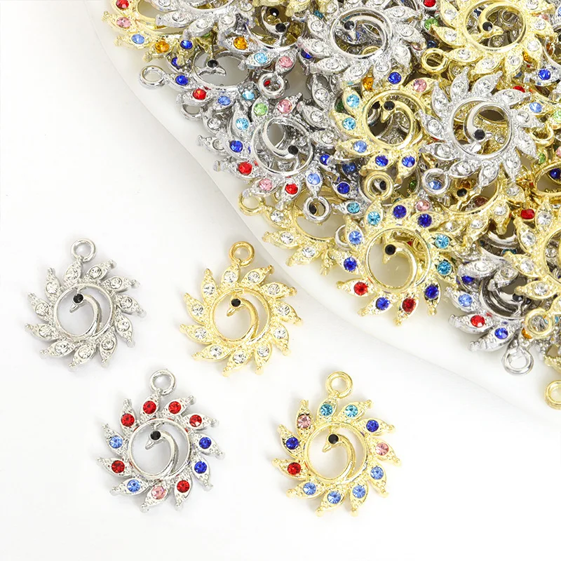 100PC/lot peacock Pendant Charm animal dangle charms 21.1x18.2mm Fit For Bracelet Necklace keychains jewelrys making