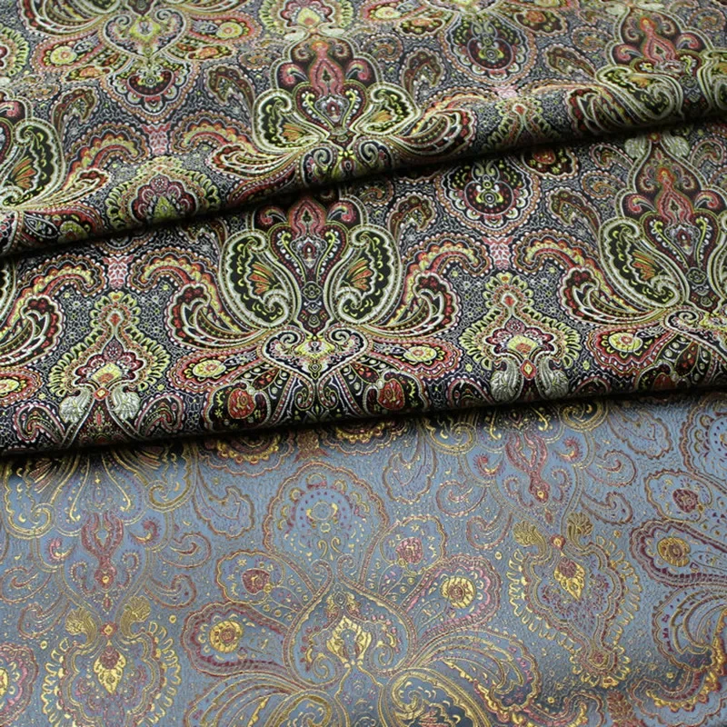 Chinese Antique Silk Fabric for Men\'s Dress, Brocade Jacquard Fabric, 100cm