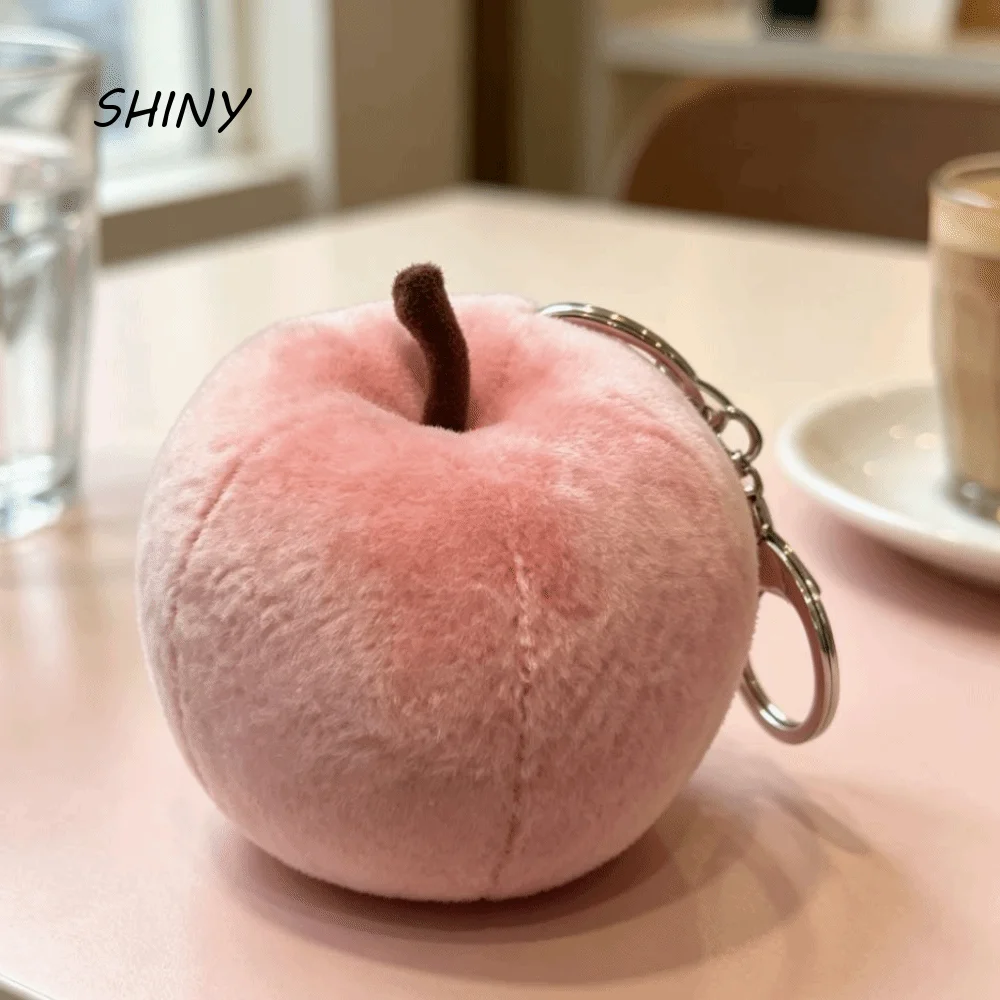 Cute Plush Plush Keychain Fruit Pattern Neutral Color Plush Fruit Pendant Simple Design Plush Pinch Pendant Reduce Pressure