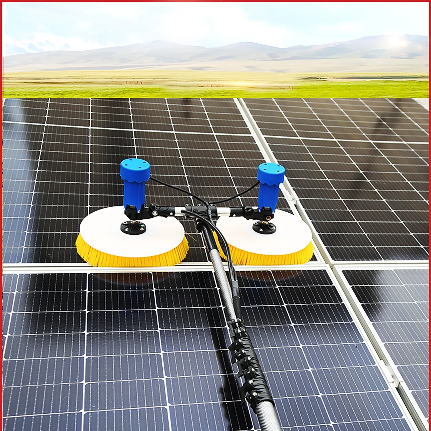 Efficient Handheld Solar Panel Cleaning Machine With Customizable Extendable Handle (3.5m 5.5m 7.5m 10m) For Optimal Performance