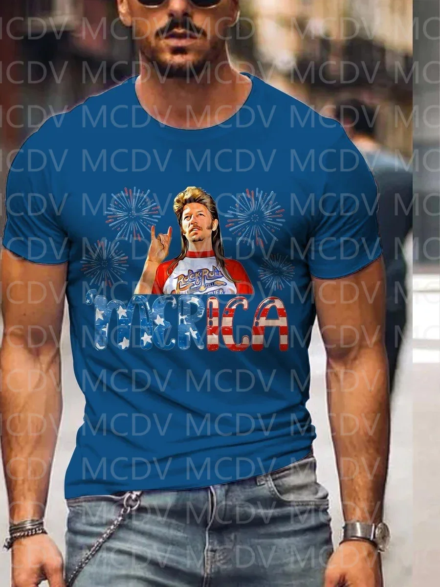 Independence Day Joe Dirt Merica Fourth Of July Casual T-Shirt The Colorful The Best He Him Hole LGBT3D Printed T Shirt