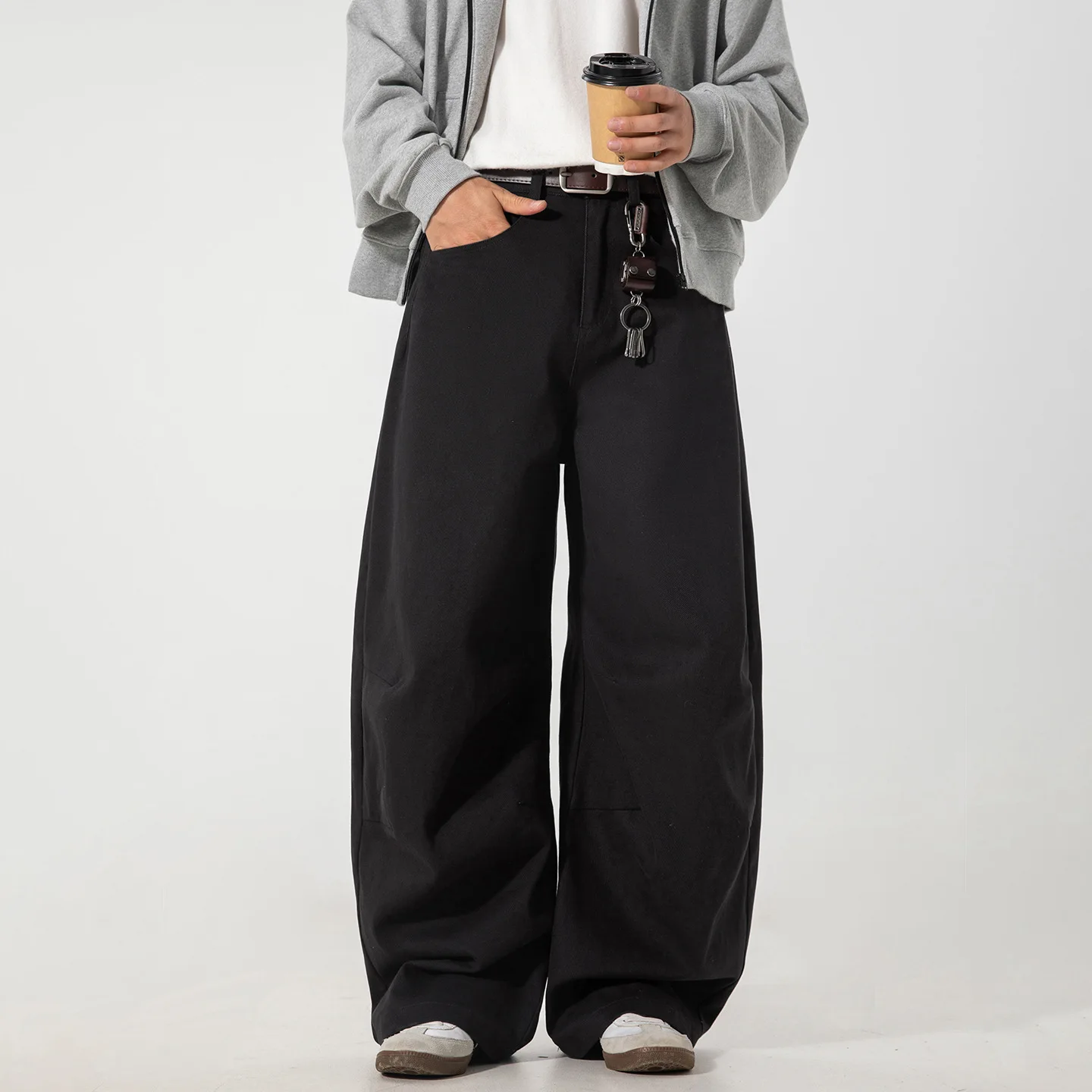 

American New Style Pleated Loose Knife Pants For Men Autumn Straight Workwear Casual Pants Textured Loose Trendy Brand Long WUCI