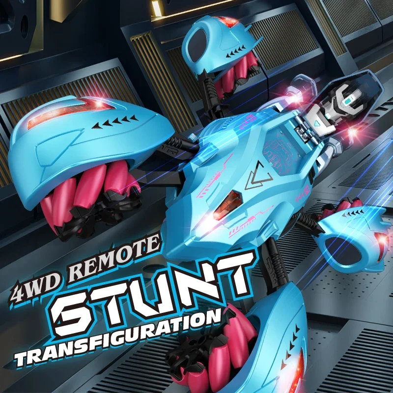 RCスタントカー デュアルリモコン 13CH 変形ロボットカー 四輪駆動 レーシングカー ジェスチャーセンシング キッズトイ 男の子向けギフト