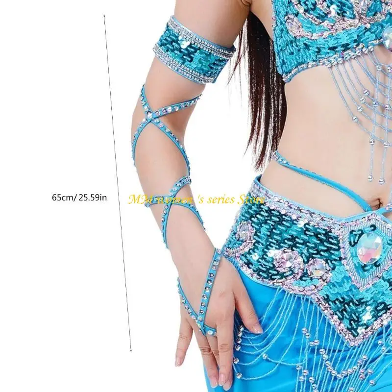 Q39c Bracelets danse ventre extensible durabilité bracelet bijoux à main fait à main pour les danseurs professionnels