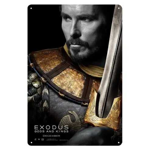 Exodus Gods and Kings christian bale Movie Metal Poster Tin Sign 20x30cm  -Aluminum