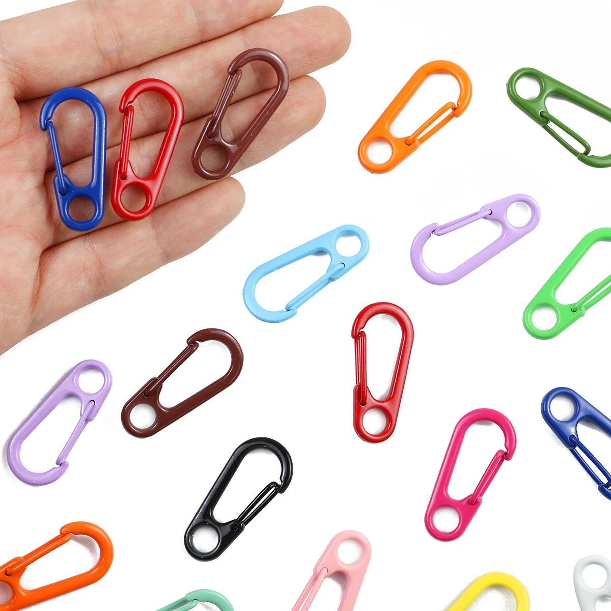 

2-20 шт. разноцветных защелкивающихся карабинов-лобстеров для кукол/этикеток, с эмалевым покрытием, для изготовления ювелирных изделий и аксессуаров своими руками