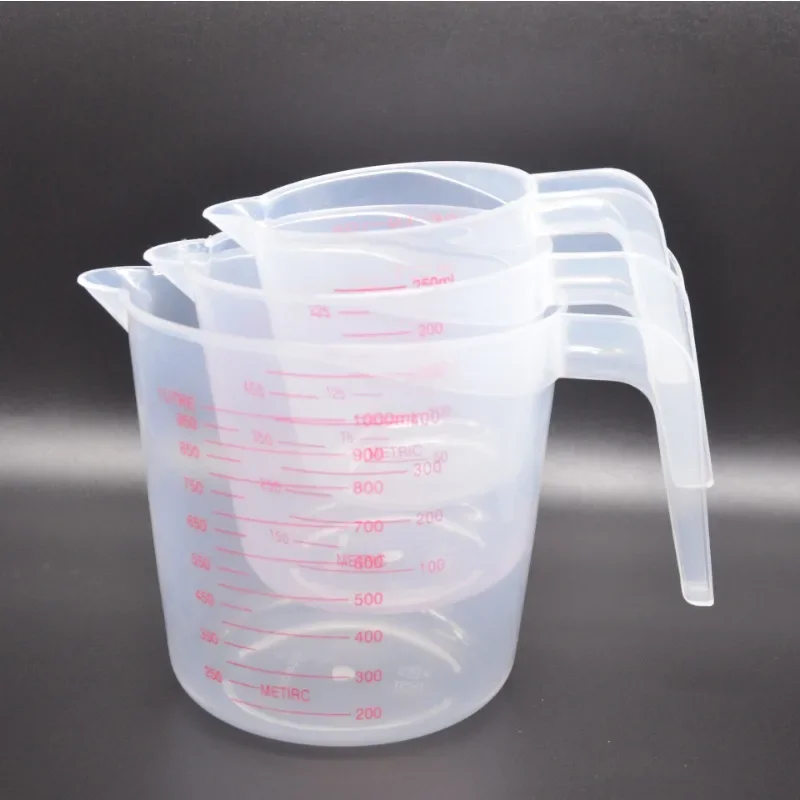 1pc 250/500/1000ml Baking Liquid Measuring Cups PVC Scale Cup Plastic Measuring Volume Beaker Kitchen Baking Tools