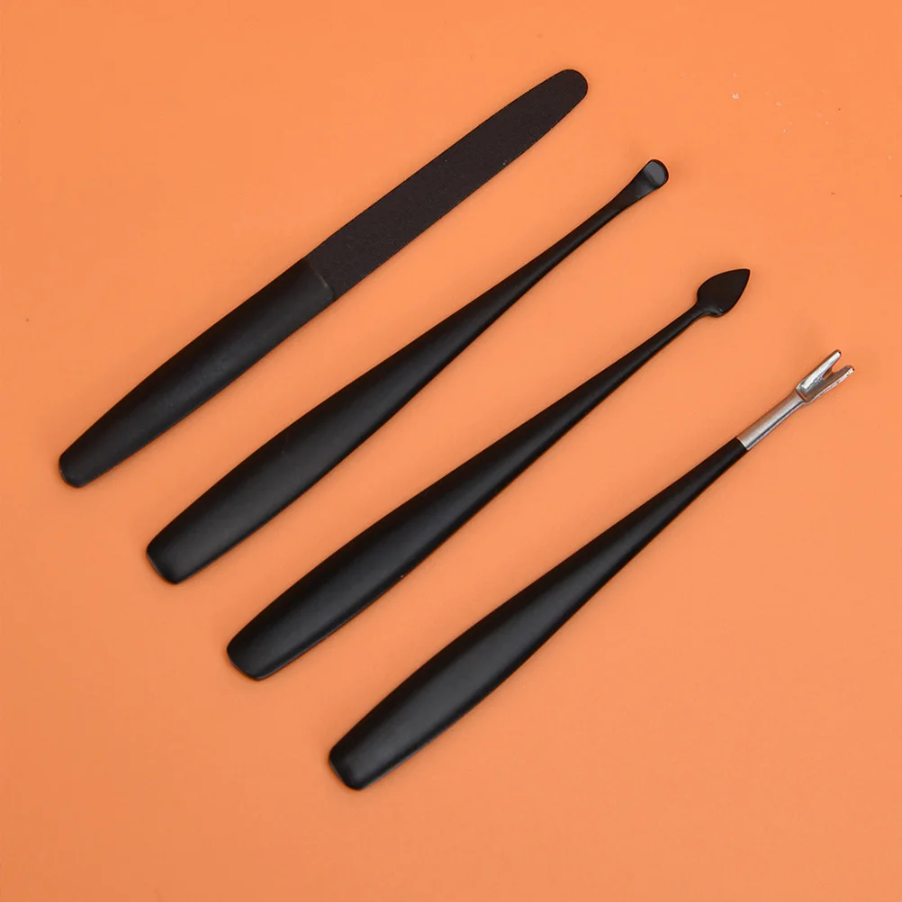 1Set Manicure Tool Set Stainless Steel Nail Care Kit Dead Skin Fork Cuticle Trimmer Precision Nail Art Tools Portable for Home