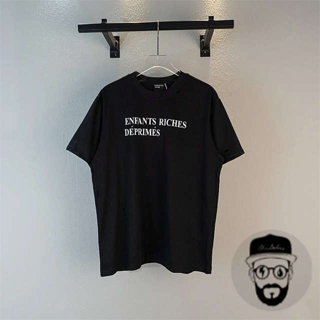Black Enfants Riches Deprimes T-shirts damaged Round Neck Short 