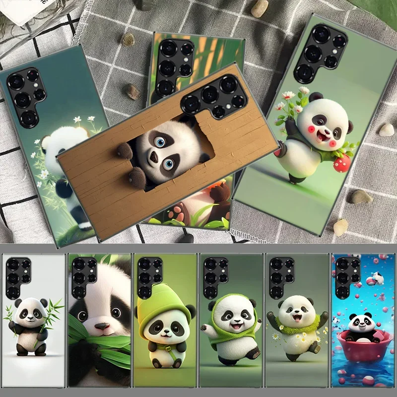 Panda Cute Skills Coque For Samsung S23 S22 S24 Ultra 5G TPU Phone Galaxy Cover S21 S20 FE S10 Plus S10E S9 S8 S7 Edge Case Tran