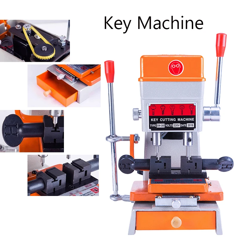 Car Key Cutting Copy Duplicating Machine Vertical Key Cutter Machine Car Door Key Drill Maker Locksmiths Tools Supply 220V