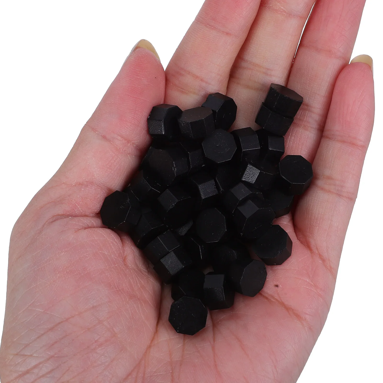 6 Packs Sealing Beads Octagon Black For Envelope Stamp Seals Wedding Invitations Wine Packages Diy Letter Embellishments Sealing