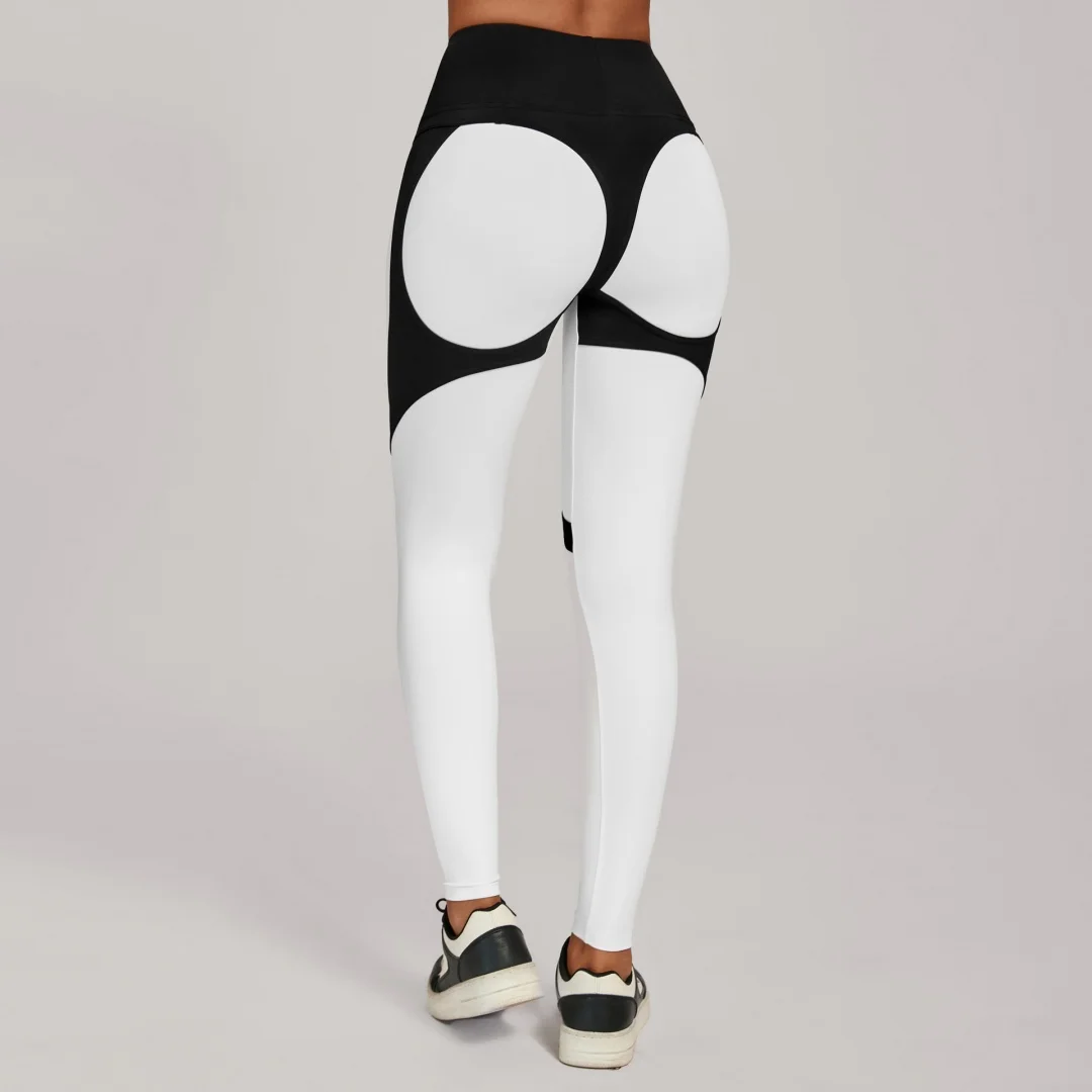 

New Women's Spliced Color Slimming Quick Dry Yoga Pants High Waist Hip Lift Fitness Pants Casual Outdoor Running Sports Trousers