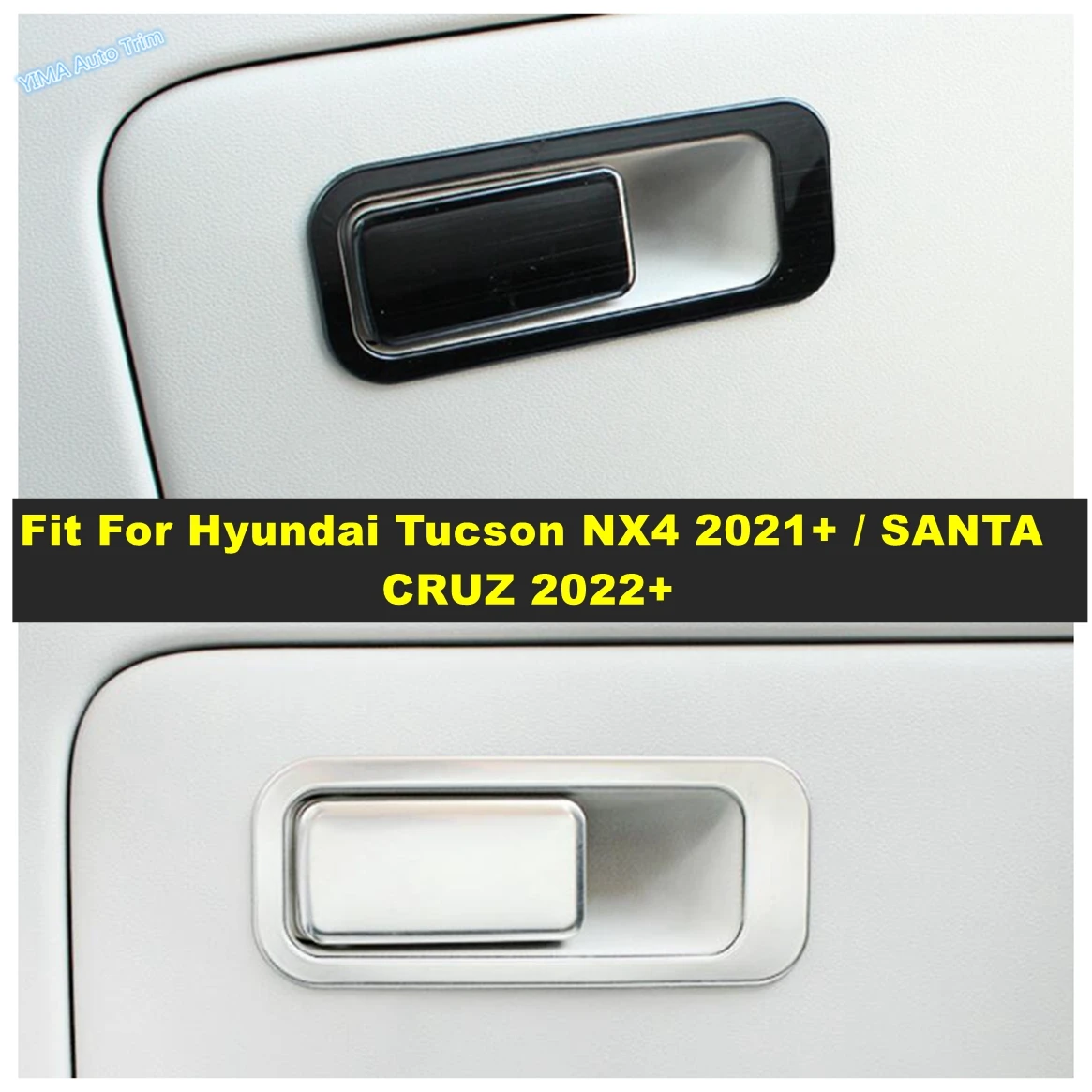 

Co-pilot Storage Glove Box Handle Frame Sticker Cover Trim Accessories For Hyundai Tucson NX4 2021 - 2023 / SANTA CRUZ 2022 2023