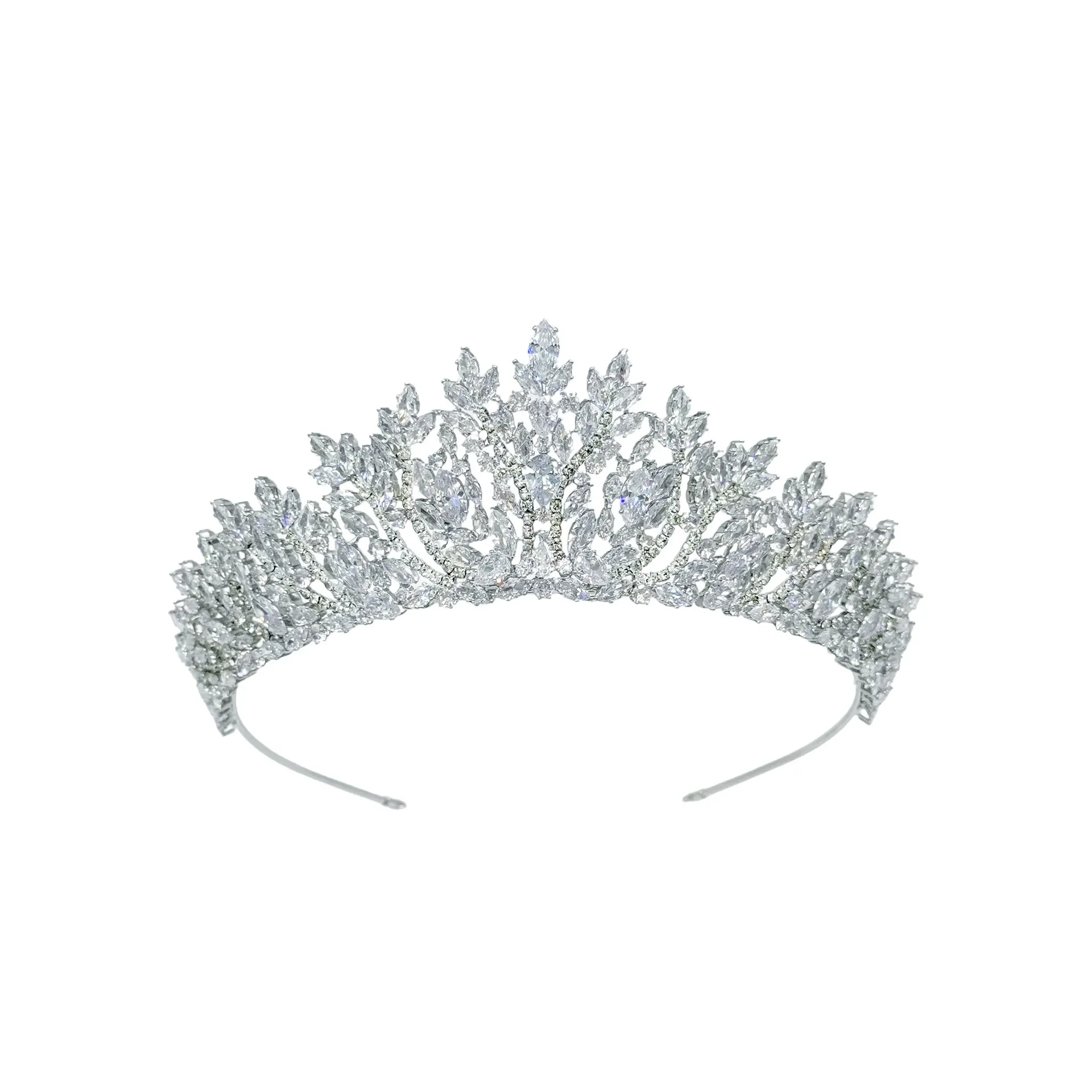 CZ Prom Pageant Royal Diadem Zircon Wedding Tiaras Crown Bridal Hair Jewelry