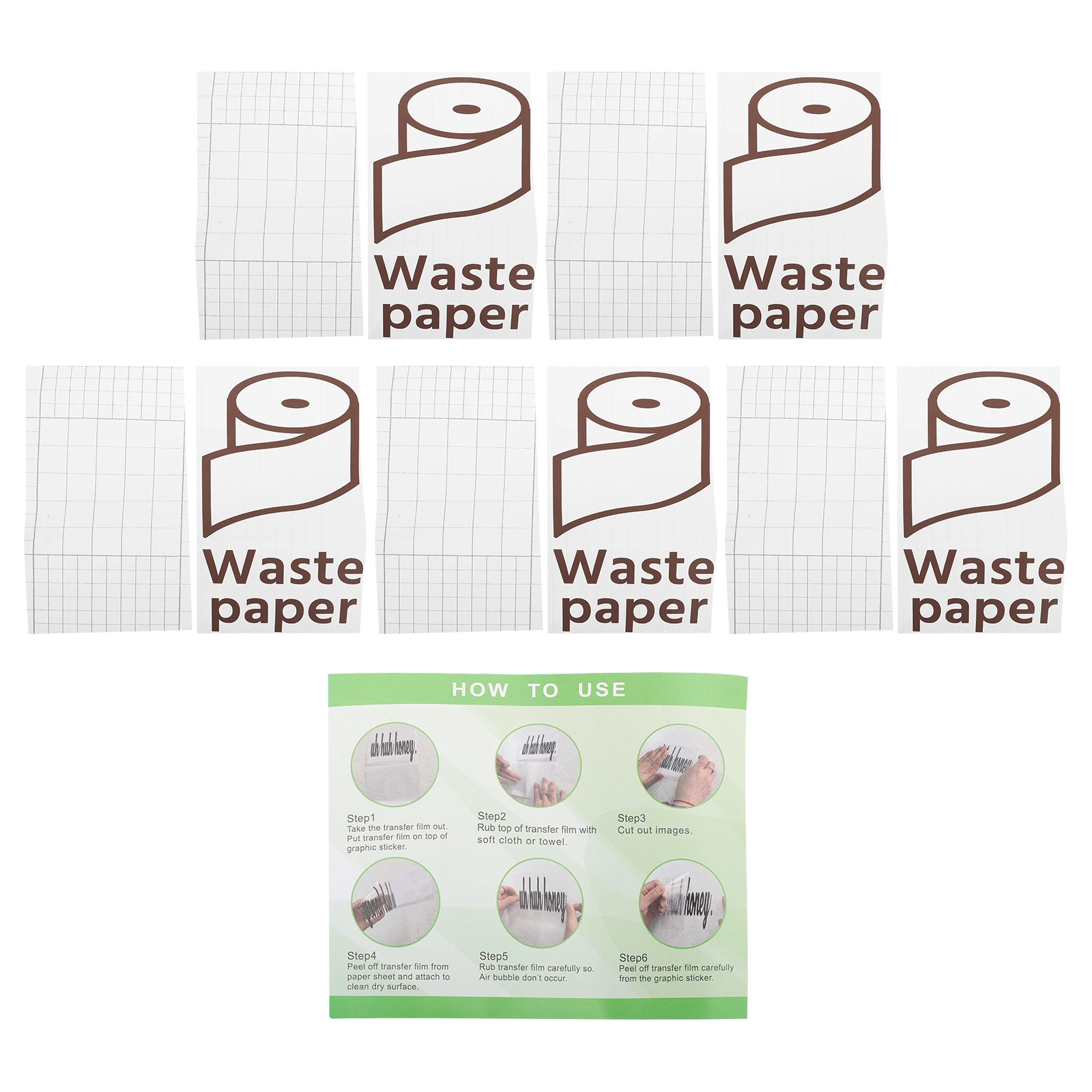 

5Pcs Trash Classification Decals PVC Waterproof Removable Adhesive Sticker Garbage Sorting Waste Bin Stickers Home Daily Use