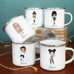 Caneca personalizada do esmalte para meninas, canecas de cerveja, caneca do acampamento, cópia, copos de café, copo incomum do chá, presentes personalizados Cupshe, Gym