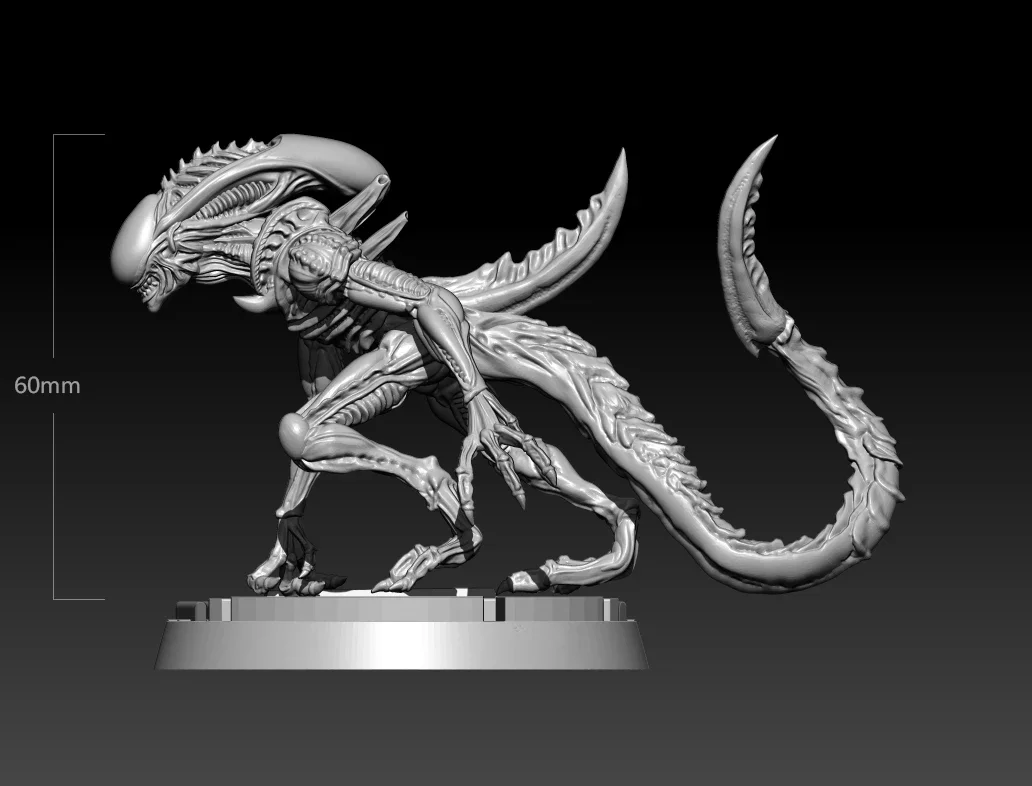 Resin Model Kits Alien Figurine Unpainted Sculpture  No Color DW-078