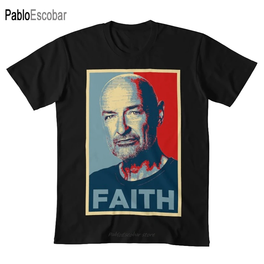 John Locke Lost - Faith T shirt lost perdidos serie serie de tv tv show tv j j abrams obama hope obama style