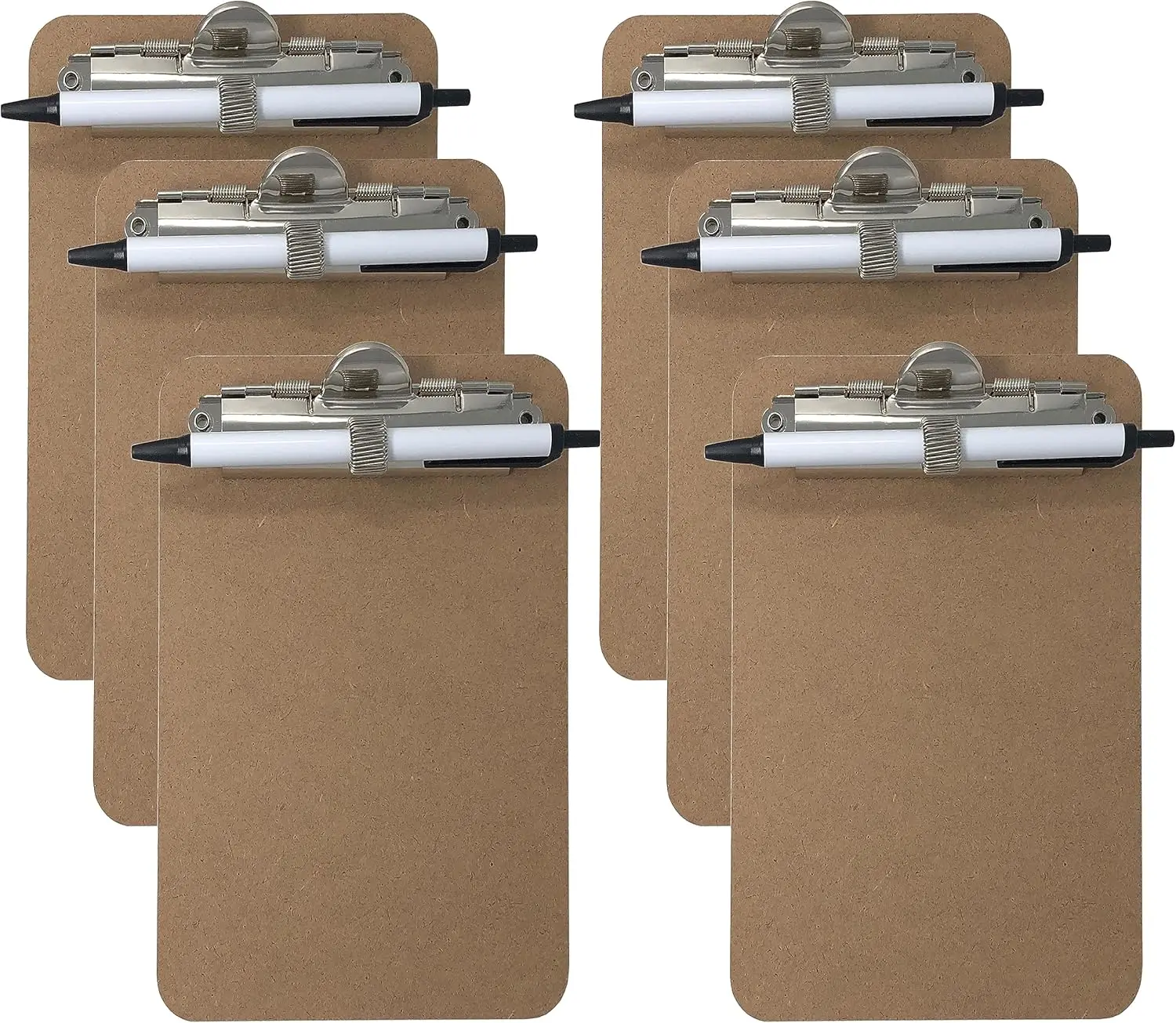 

Mini Clipboard 5x7 Inches with Pen Holder Clip, Pack of 6, Includes Pens