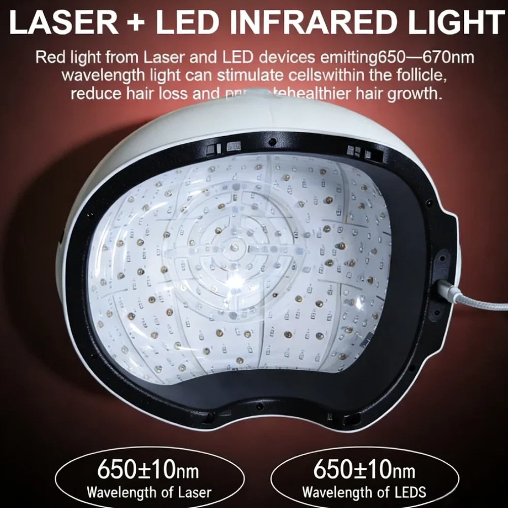 

Professional Hair Regrowth Helmet, 6750mW 300 Beam Laser Therapy Cap (90+210) Anti Hair Loss Device, Remote Adjustable for Treat