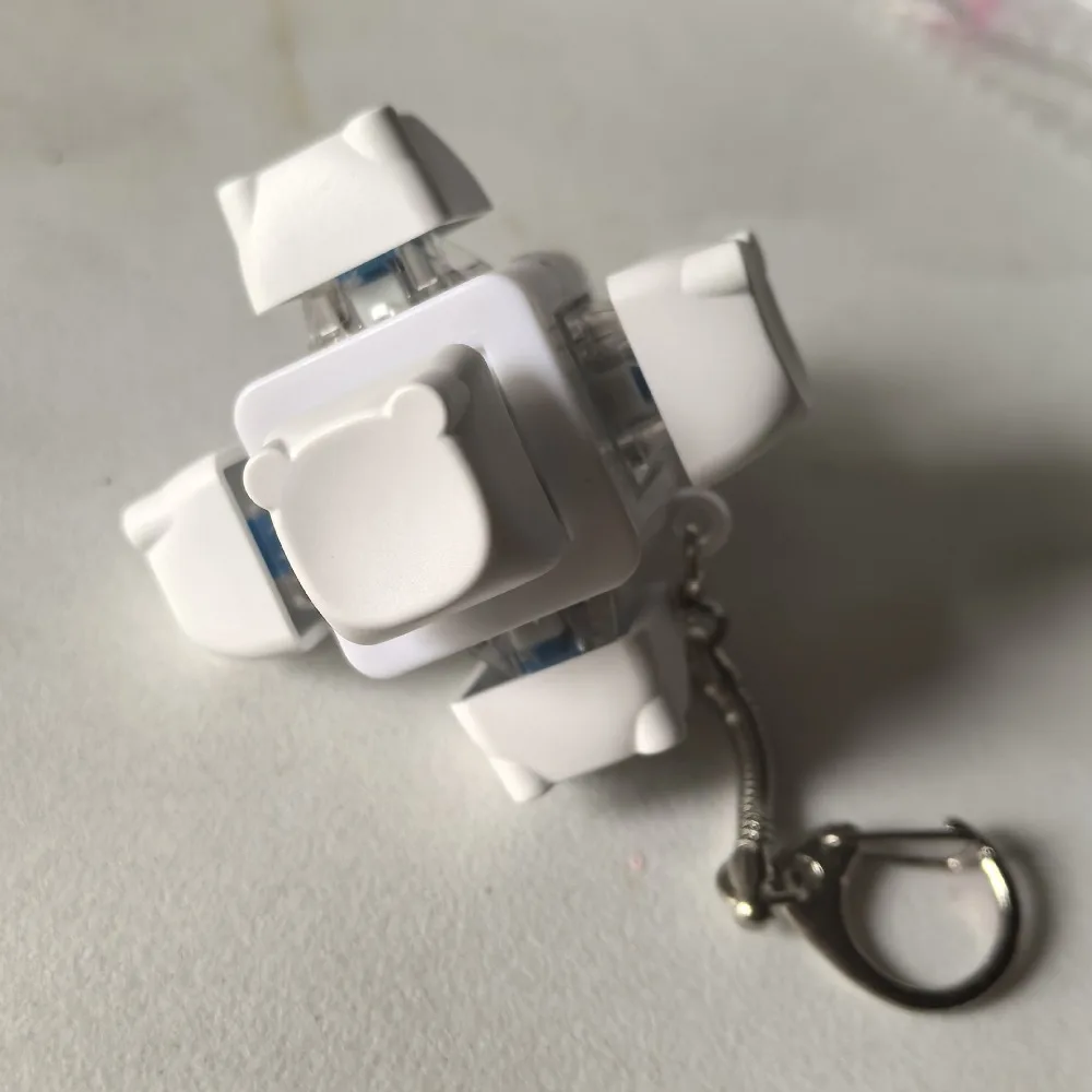 Relaxing 2/3/4/9Keys Fidget Keychain Keys Button Bear Head Finger Keyboard Cap Relief Stress Pass The Time Clicker Toy