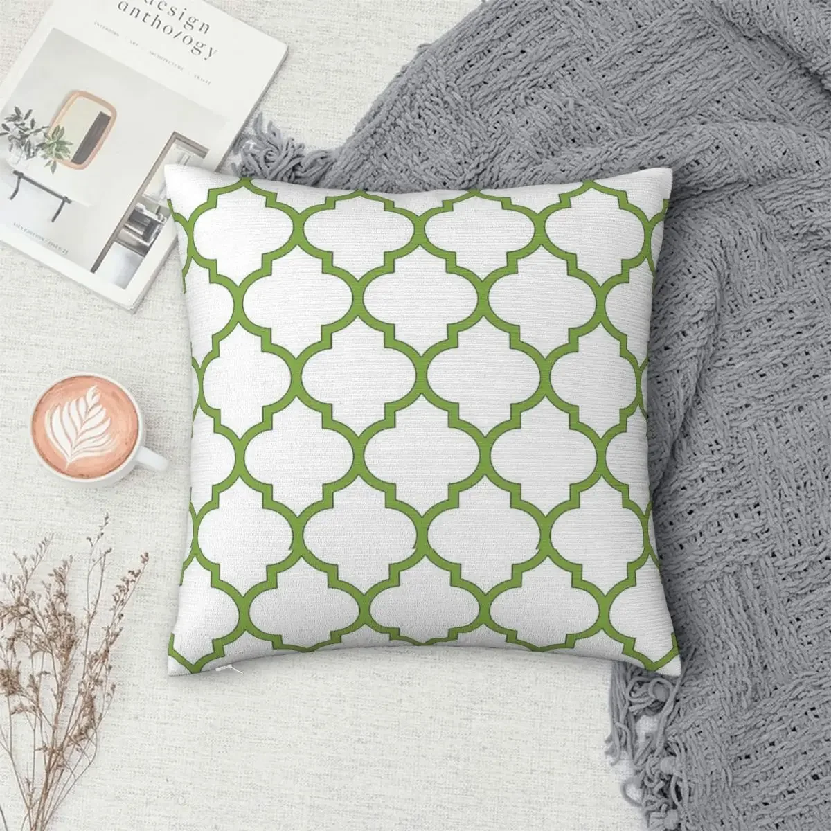 Greenery Domes Quatrefoil Pillowcase Polyester Pillows Cover Cushion Comfort Throw Pillow Sofa Decorative Cushions Used for Home