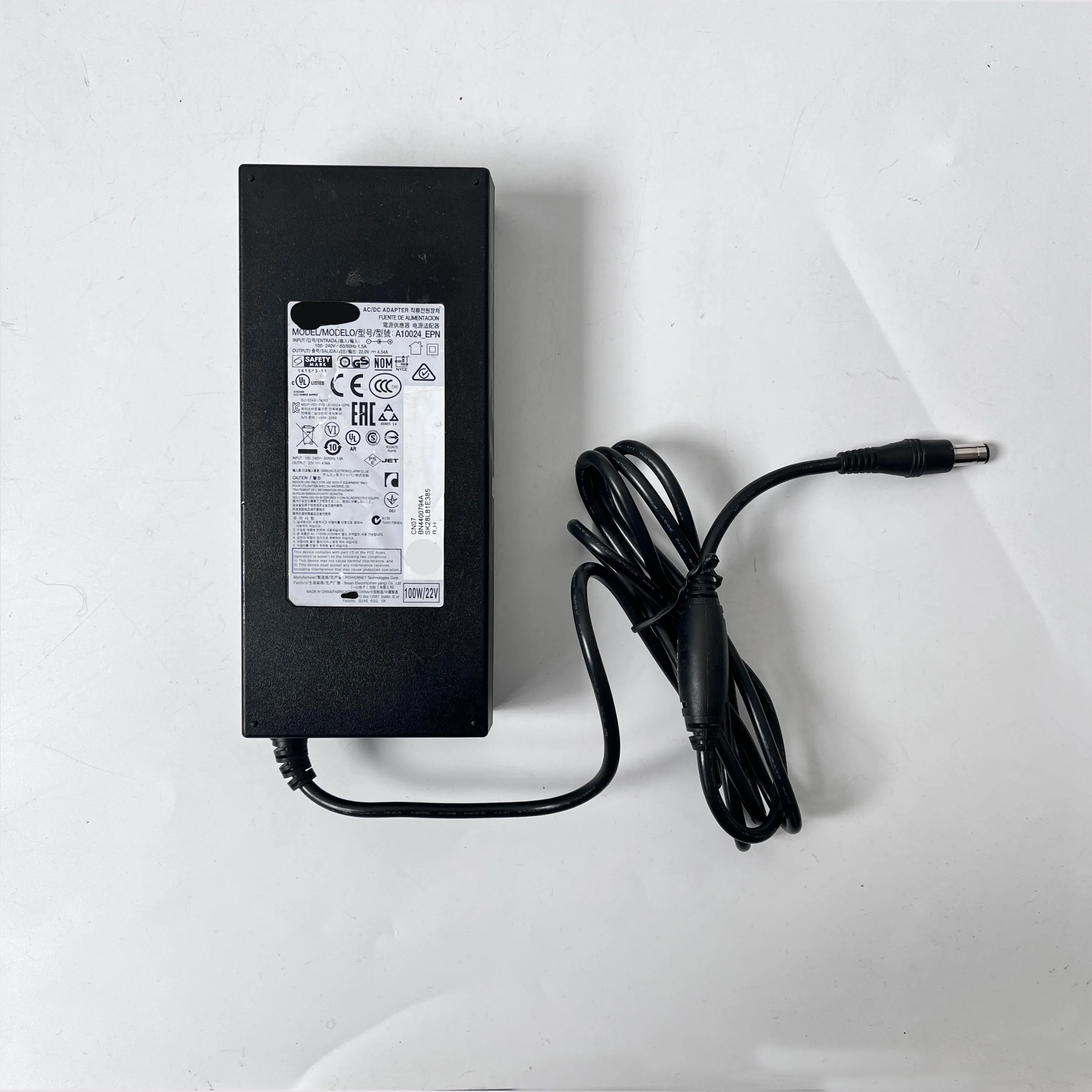 Carregador de fonte de alimentação do adaptador AC/DC, monitor, exibição original, BN44-00794A = BN44-00794D LS34E790CNS/GO, 22V, 4.54A, 100W