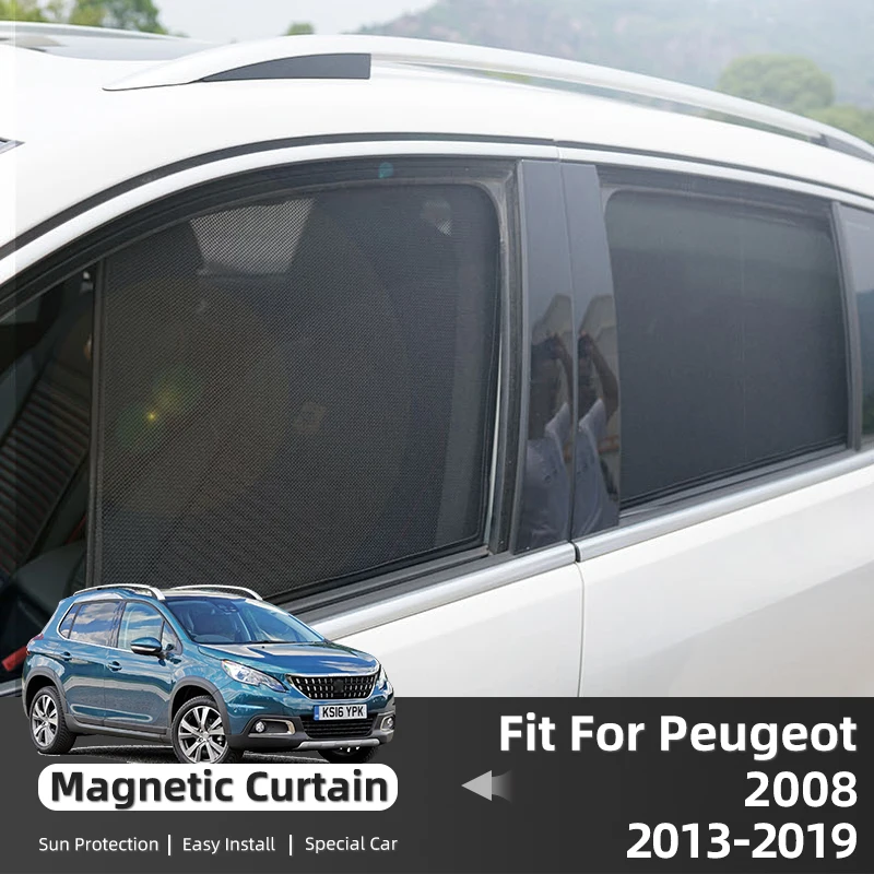 For Peugeot 2008 A94 2013-2019 Car Side Window Sunshade Windshield Magnetic Sun Shade Solar Protection Parasol Children Curtains