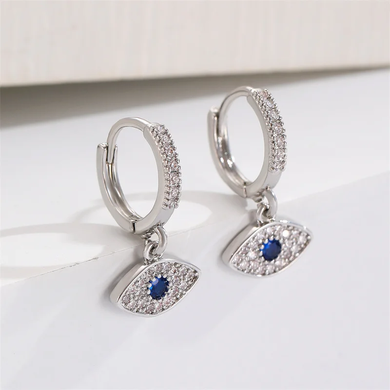 

High Quality Zircon Ear Evil Eye Hoop Earrings for Women Girls Huggie Punk Earings Cartilage Piercing Jewelry e1270
