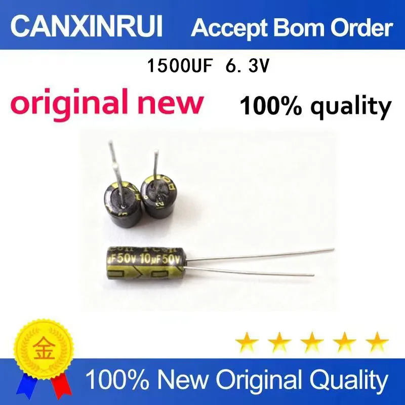 (5-100 Pieces) Aluminum shell solid-state electrolytic capacitor 1500UF/6.3V 10 * 12 short pin