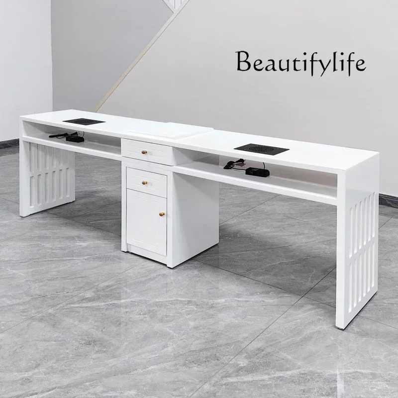 

HU Профессиональный стол для ногтей премиум-класса с пылесборником Современный французский элегантный стол для ногтей Гламурный роскошный стол Onglerie Salon Furnitu