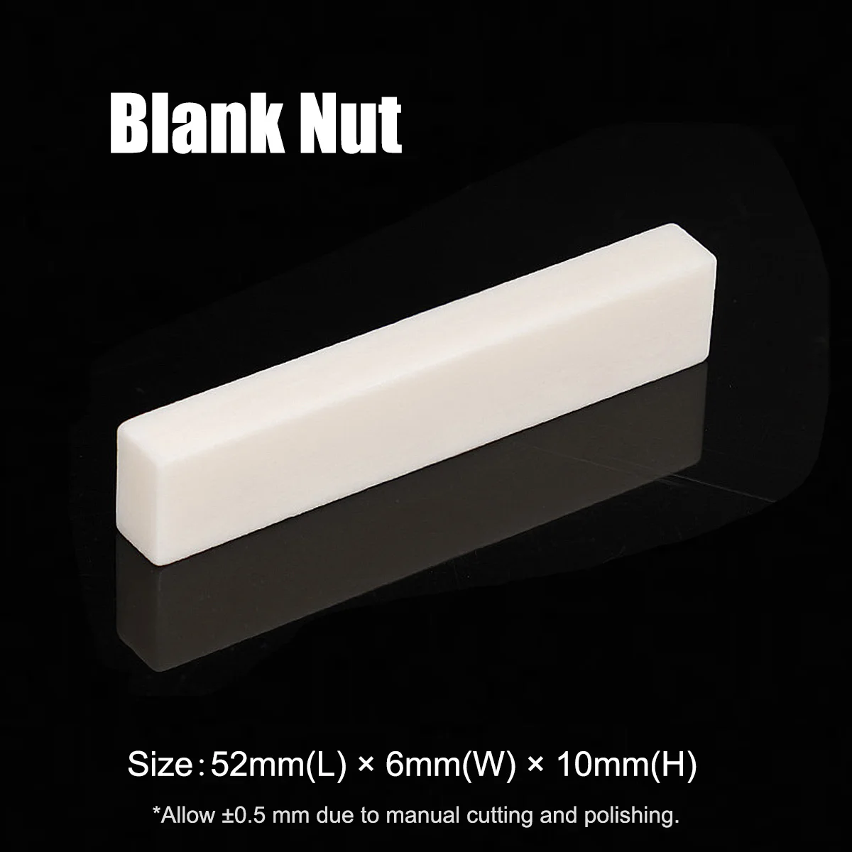 Miwayer 1PC Bleached Ox Bone Guitar Nut – 5 SKUs (Acoustic/Classical/YMH/12-String/Blank), High Density, Improve Tone