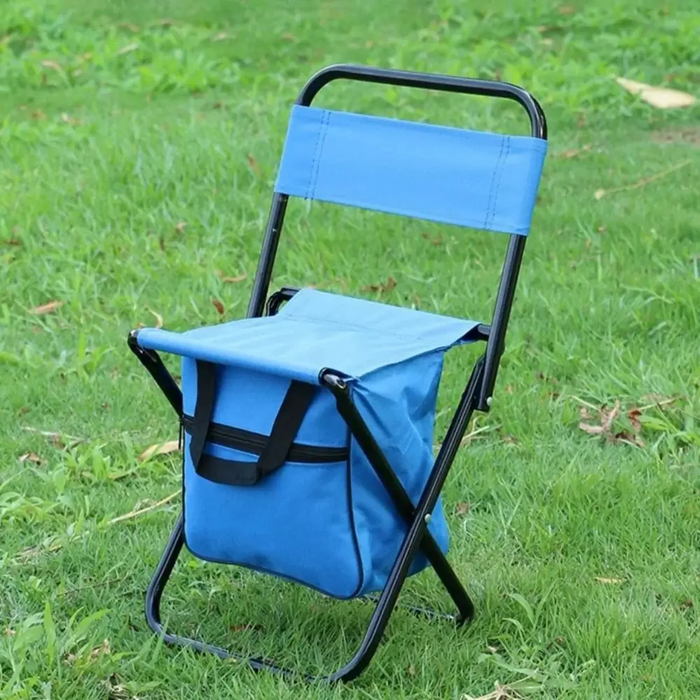 Wear-resistant Folding Camping Chair Strong Load-bearing Sturdy Foldable Fishing Chair Crossbody with Storage Box - Image 2
