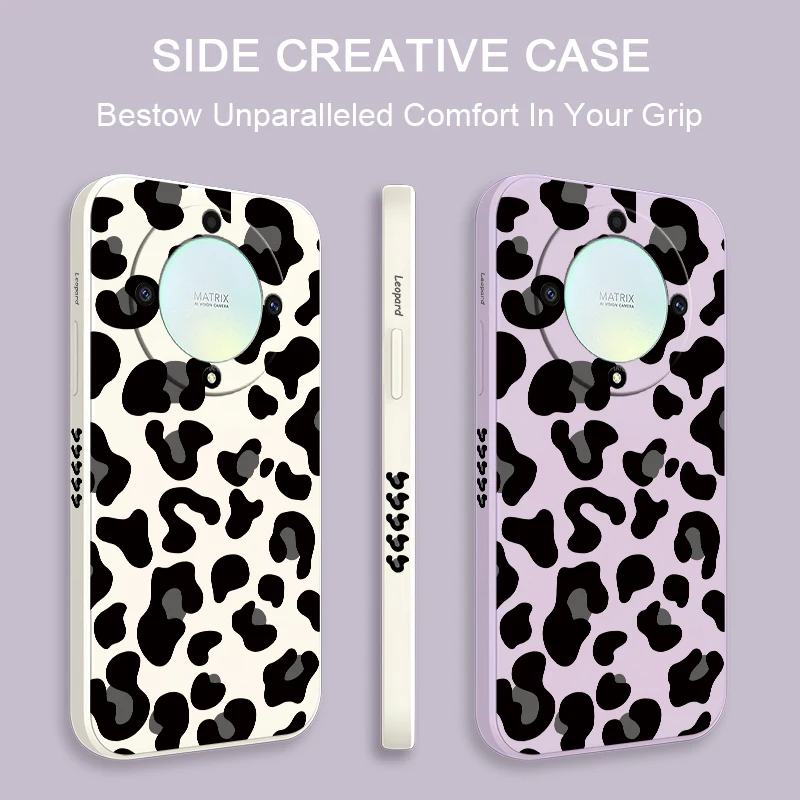 Graceful Leopard Print Case For Huawei Honor 50 Lite 20 X9A X20 50 SE 9X Pro Soft Silicone Shockproof Bumper Back Phone Cover