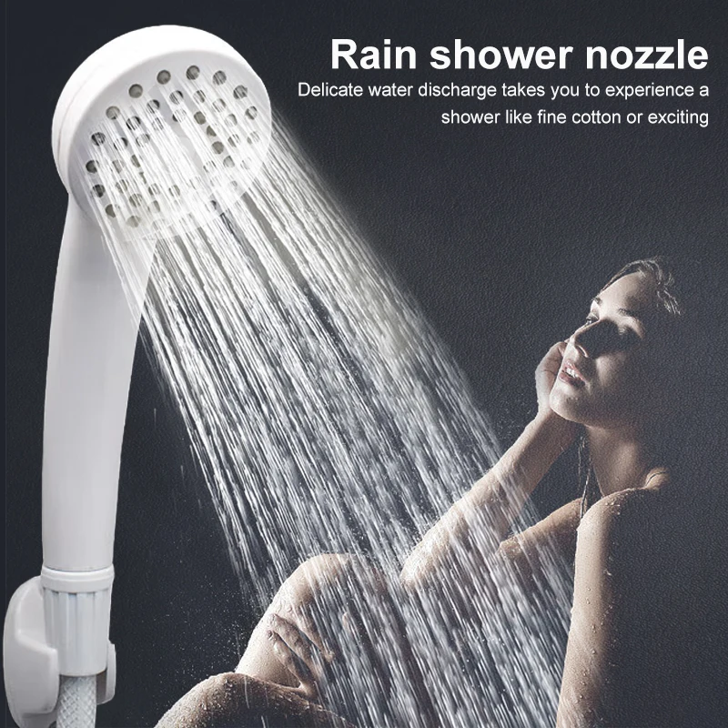 Super Discount White Shower Head Silicone Water Outlet Portable Travel Shower Head Water Saving Abs Plastic Bathroom Accessories