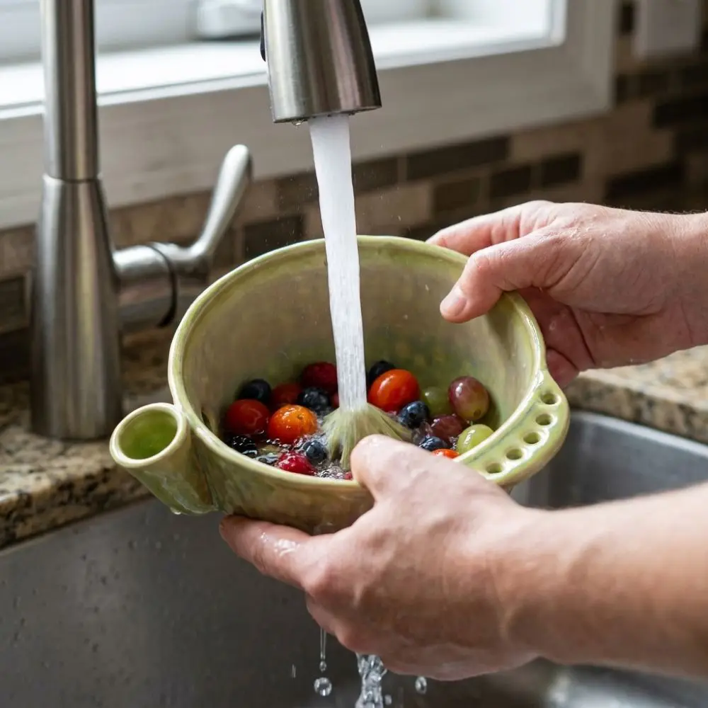 Automatic Vortex Fruit Washing Bowl Large Capacity Self-spinning Self-Rotating Fruit Cleaner Quick Drain