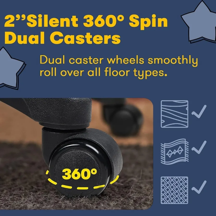 كرسي مكتب منزلي 400 رطل كرسي كبير وطويل القامة تصميم عالي التحمل مريح عالي الظهر وسادة قطني دعم الظهر مكتب الكمبيوتر Cha #6