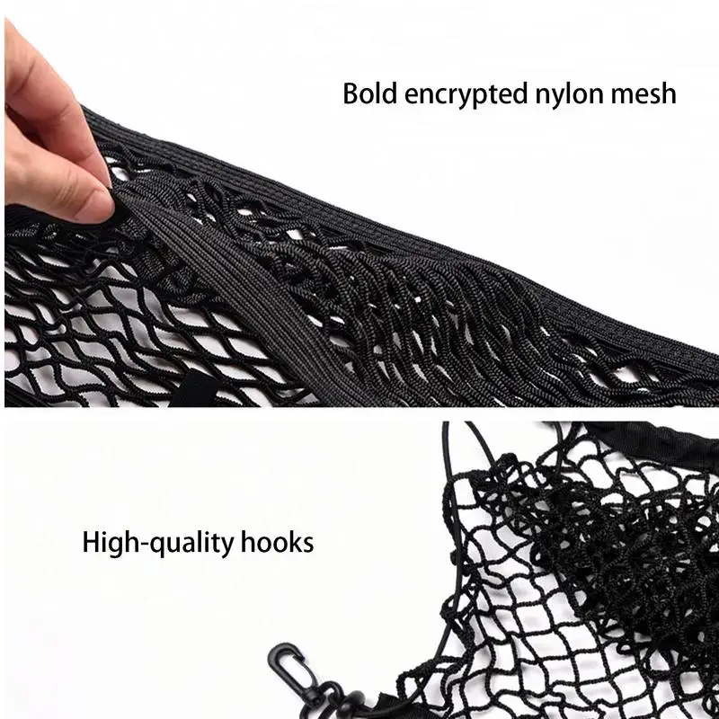 Car Rear Cargo Net Heavy-Duty Cargo Net Organizer 27.56x47.24 Inch Trunk Organizers And Storage Truck Bed Cargo Net Heavy-Duty