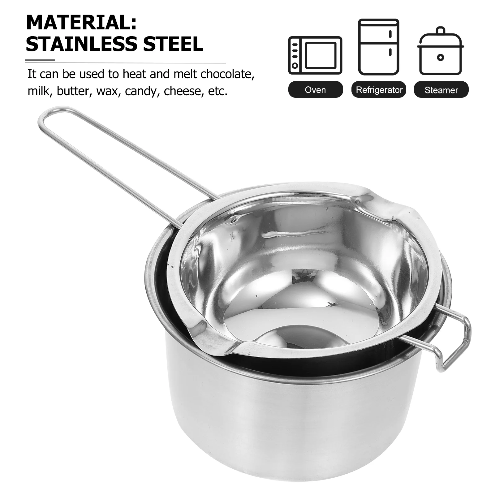 Melting Pot Boiling Water Chocolate Butter Double Boiler Wax Cheese Stainless Steel Candy Mixing Bowls