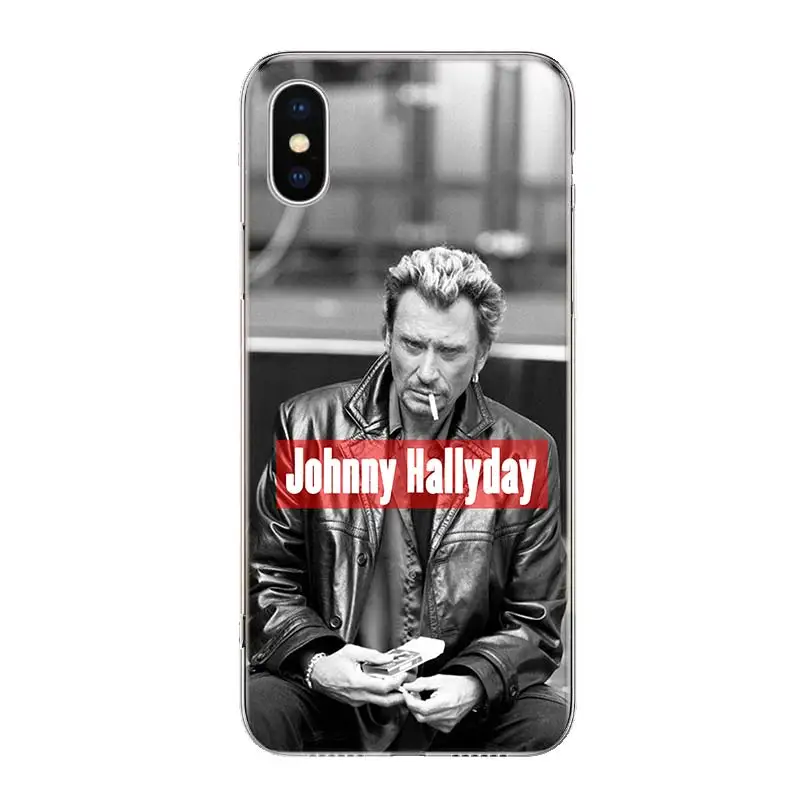 Johnny Hallyday Music Black Clear Case For iPhone 11 13 14 Pro 15 Pro Max 12 Mini 16 XR X XS Max 7 8 Plus Funda Clear