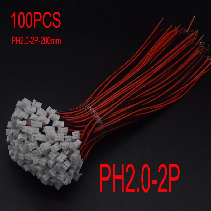 100PCS Mini Micro JST XH2.54 2.0 PH Male Female Connector 2/3/4/5/6/7/8/9/10-Pin Plug With terminal Wires Cables Socket 20/10CM