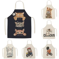 Cartoon puppy pattern apron adult home anti-oil stain sleeveless bib men's linen kitchen cooking baking apron