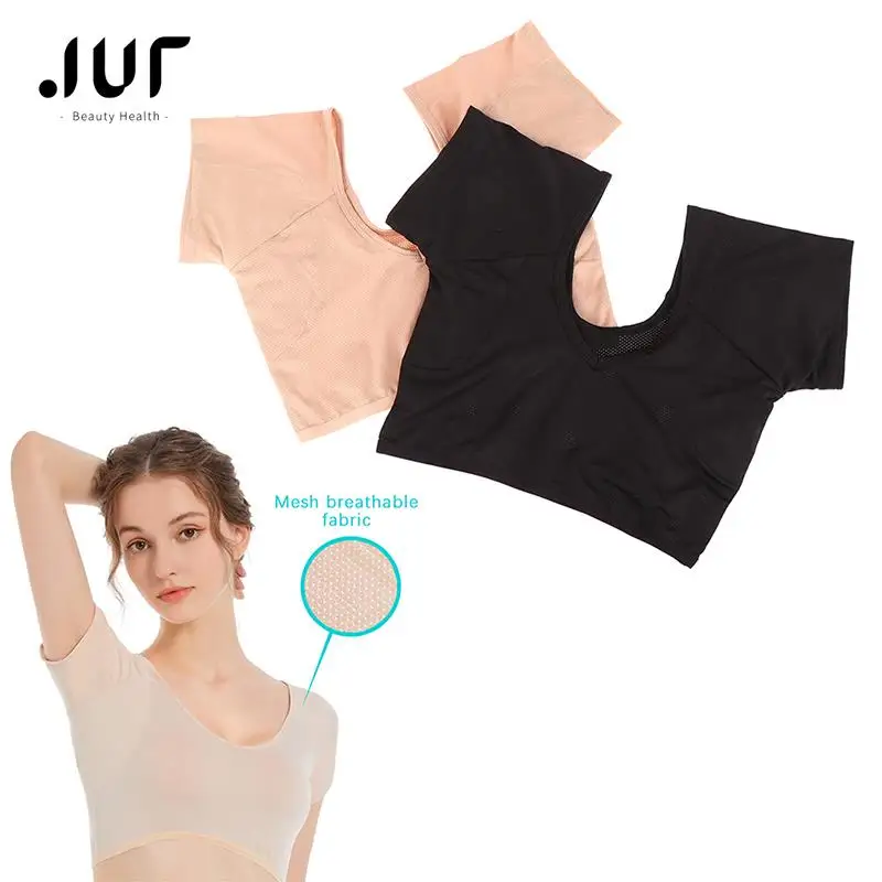 T-shirt Shape Sweat Pads Armpit Washable Armpit Sweat Pads Underarm Reusable Perfume Absorbing Guards Shield Desodorante S-XL