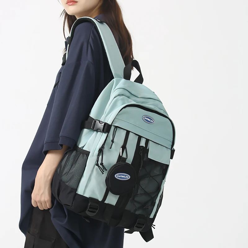 Mochila Harajuku con múltiples bolsillos para mujer, morral escolar para estudiantes, bolsa de viaje japonesa coreana para ordenador portátil