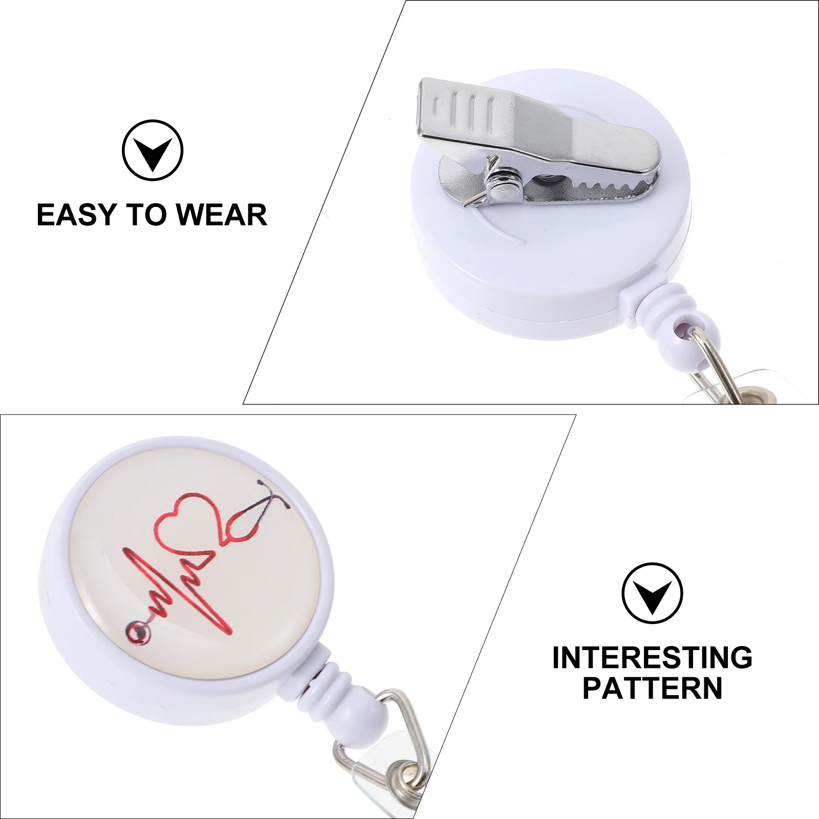 

2Pcs Retractable Nurse Badge Holder Stylish Lightweight Id Card Clips Perfect for Office School Work Badge Clips