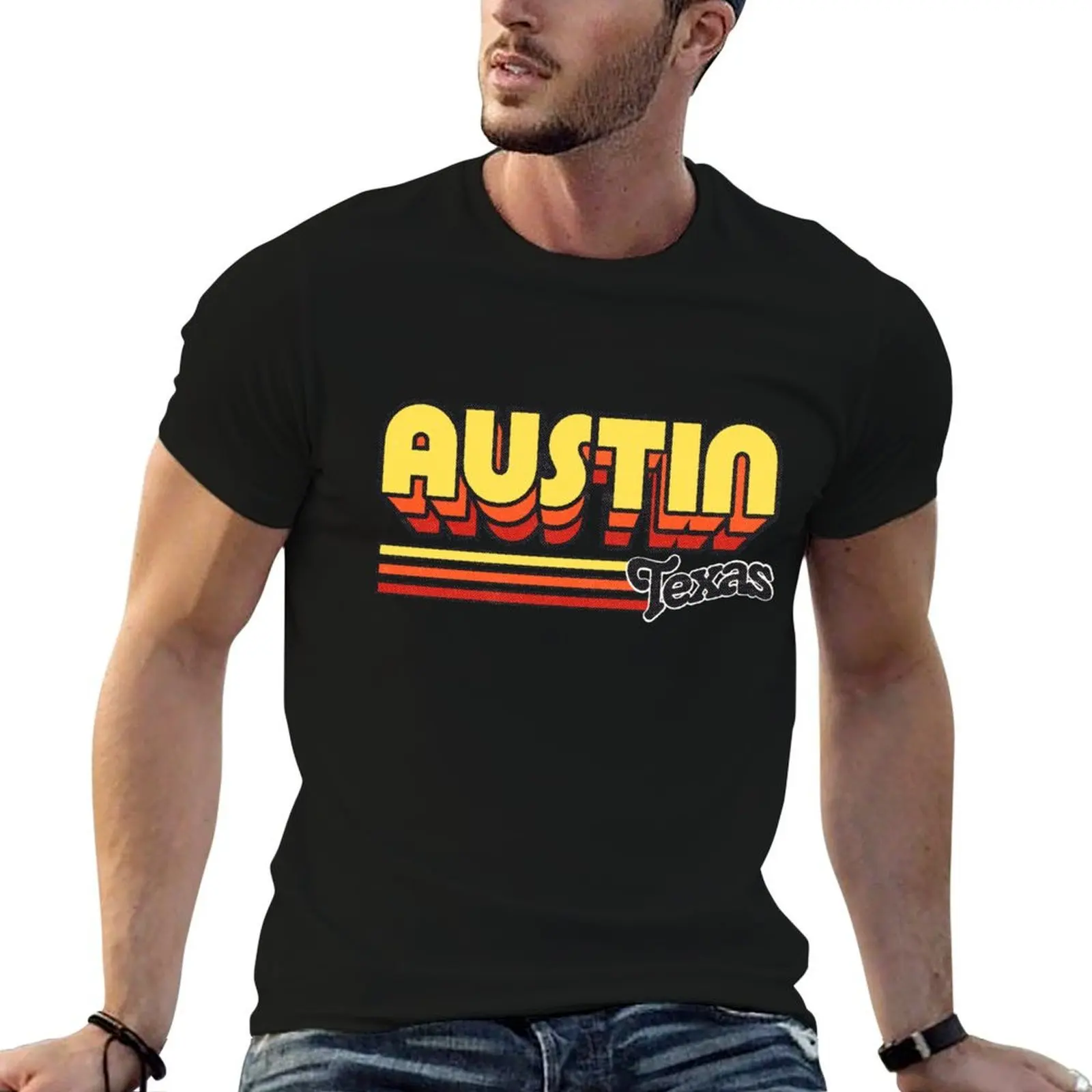 

Austin, TX | City Stripes T-Shirt man t shirts graphic cotton t shirts man 100% T-Shirt